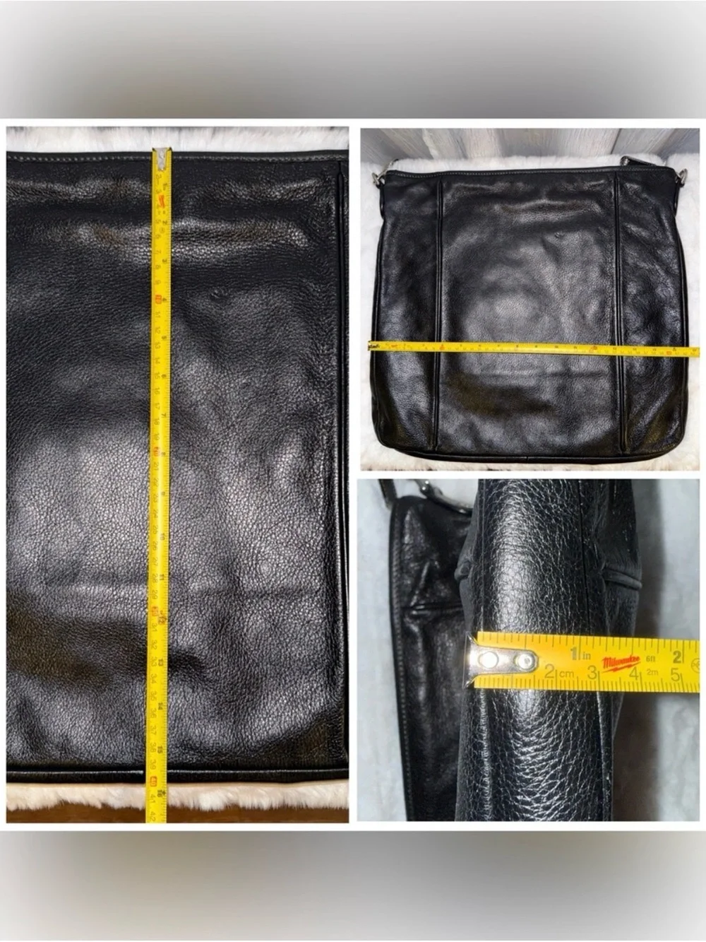 Gucci Black Pebbled Leather Messenger Bag